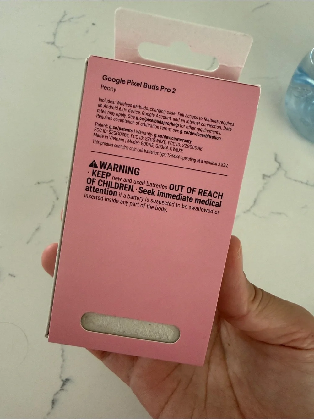 Google Pixel Buds Pro 2 Pink Earbuds with White Case and Packaging
